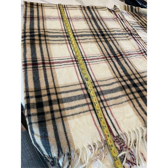 Woolrich Womens Blanket Shawl Wrap Cape Fringe Tartan Sienna Plaid Sz OS - Picture 5 of 8